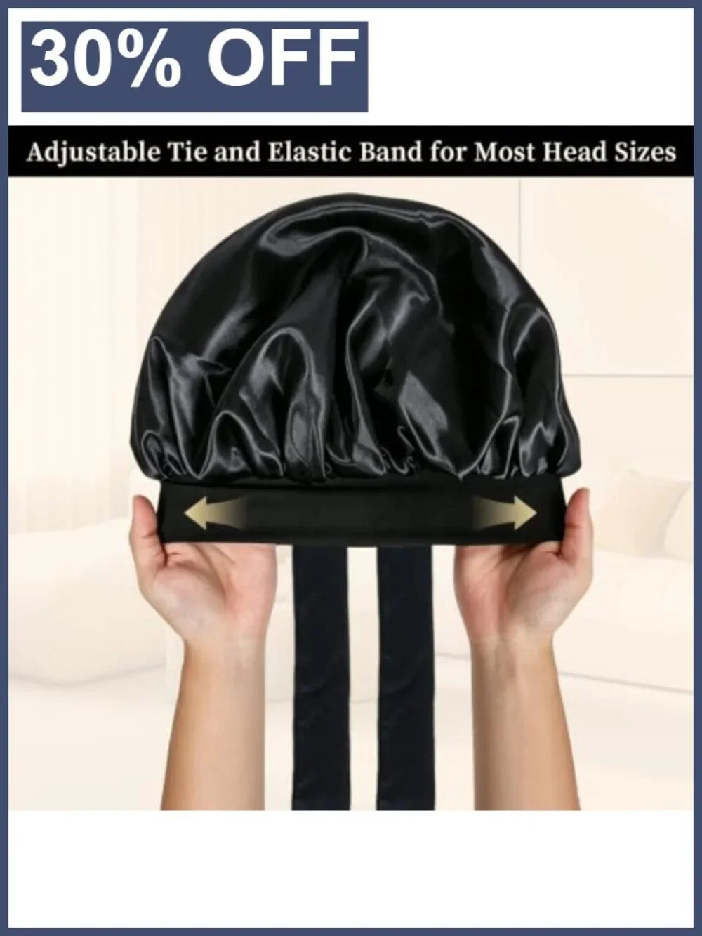 Satin Silk Bonnet Hair Cap for Sleeping Reduce Frizz & Breakage Adjustable